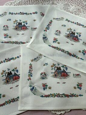 🌸 Cottagecore Heartland-Inspired Placemats – Set of 4 🌸